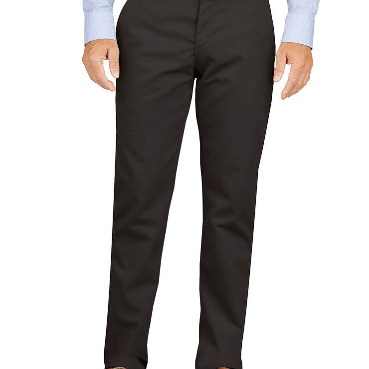 Slim Fit Tapered Leg Flat Front Khaki Pants - Rinsed Black (RBK) image number 1