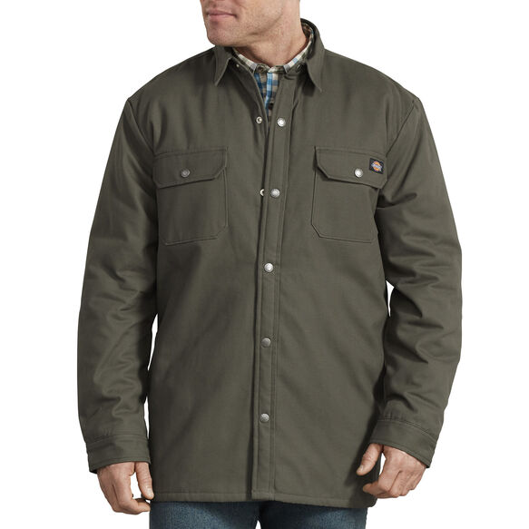 Plaid Lined Shirt Jacket - Moss Green &#40;MS&#41;