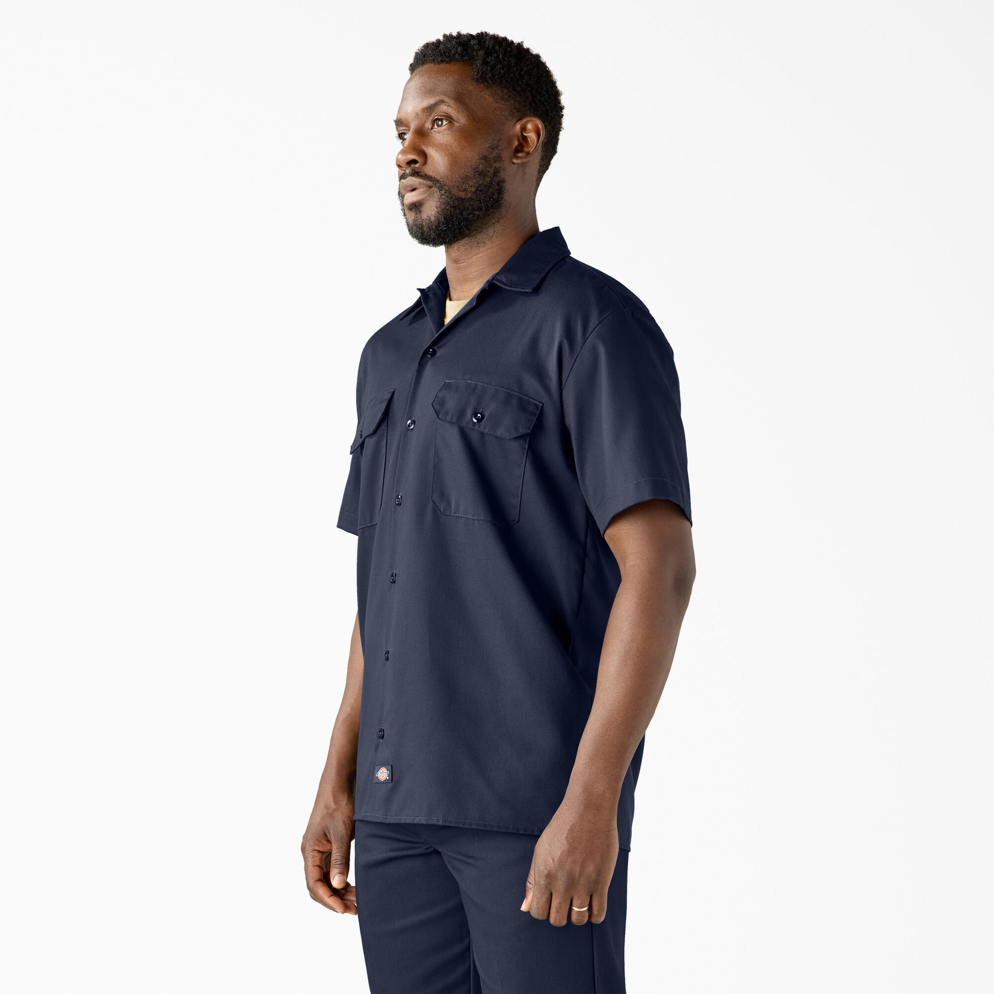 Navy blue dress cheap shirt short sleeve