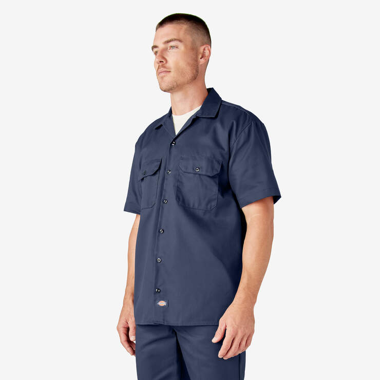 Short Sleeve Work Shirt - Navy Blue (NV) image number 3