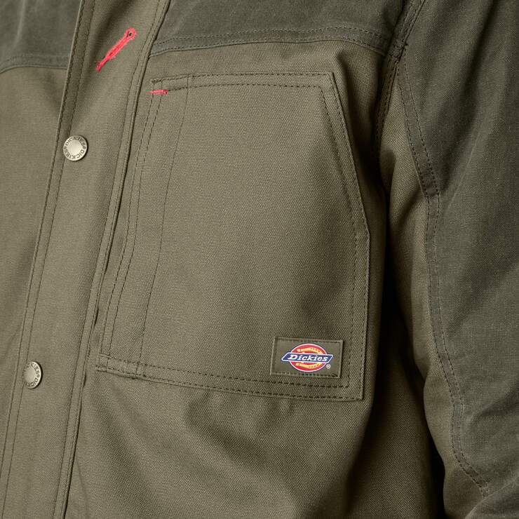 Waxed Canvas Chore Coat - Moss Green (MS) image number 8