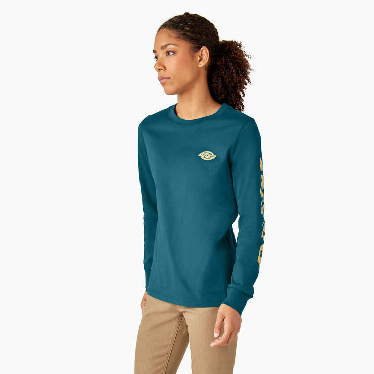 T-shirt imprimé épais à manches longues pour femmes - Deep Lagoon (DGN) numéro de l’image 3