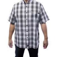 Men's short sleeves plaid shirt - Black (BLK)