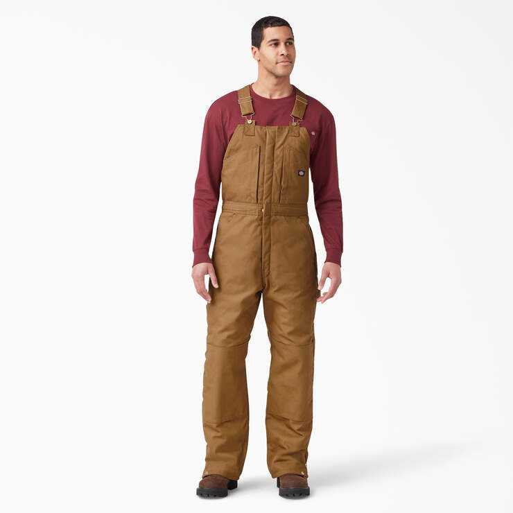 Duck Insulated Bib Overalls - Brown Duck (BD) image number 1