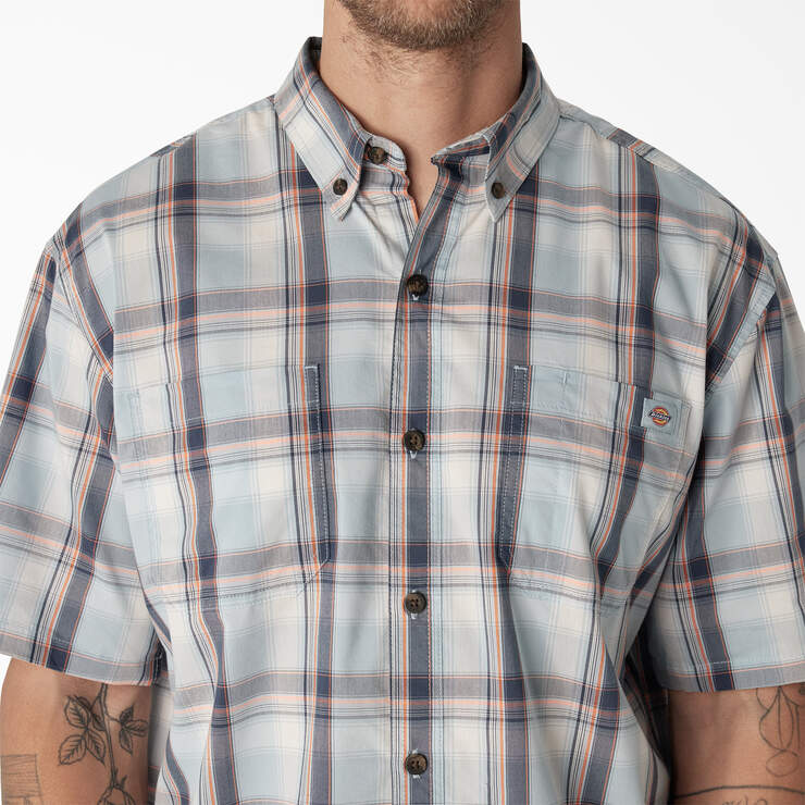 Short Sleeve Woven Shirt - Clear Blue High Plains Plaid (A2T) image number 5