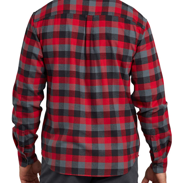 Modern Fit X-Series Long Sleeve Flannel Shirt - Red Gray Plaid (XRS) image number 2