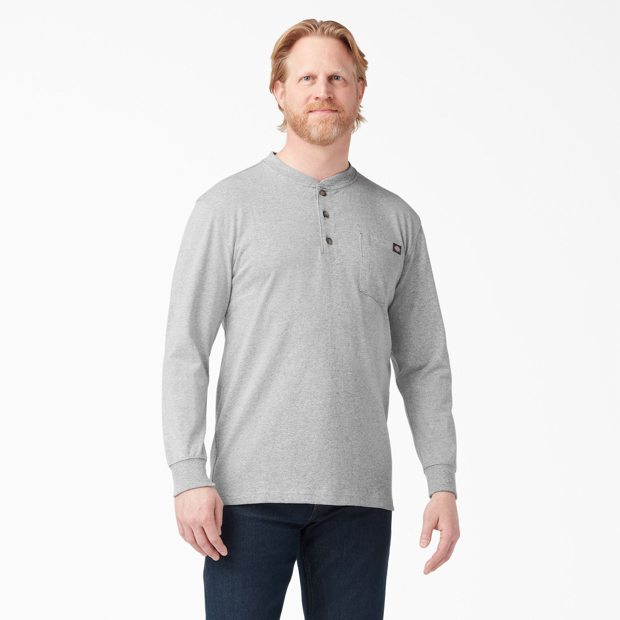 Denim henley hot sale shirt