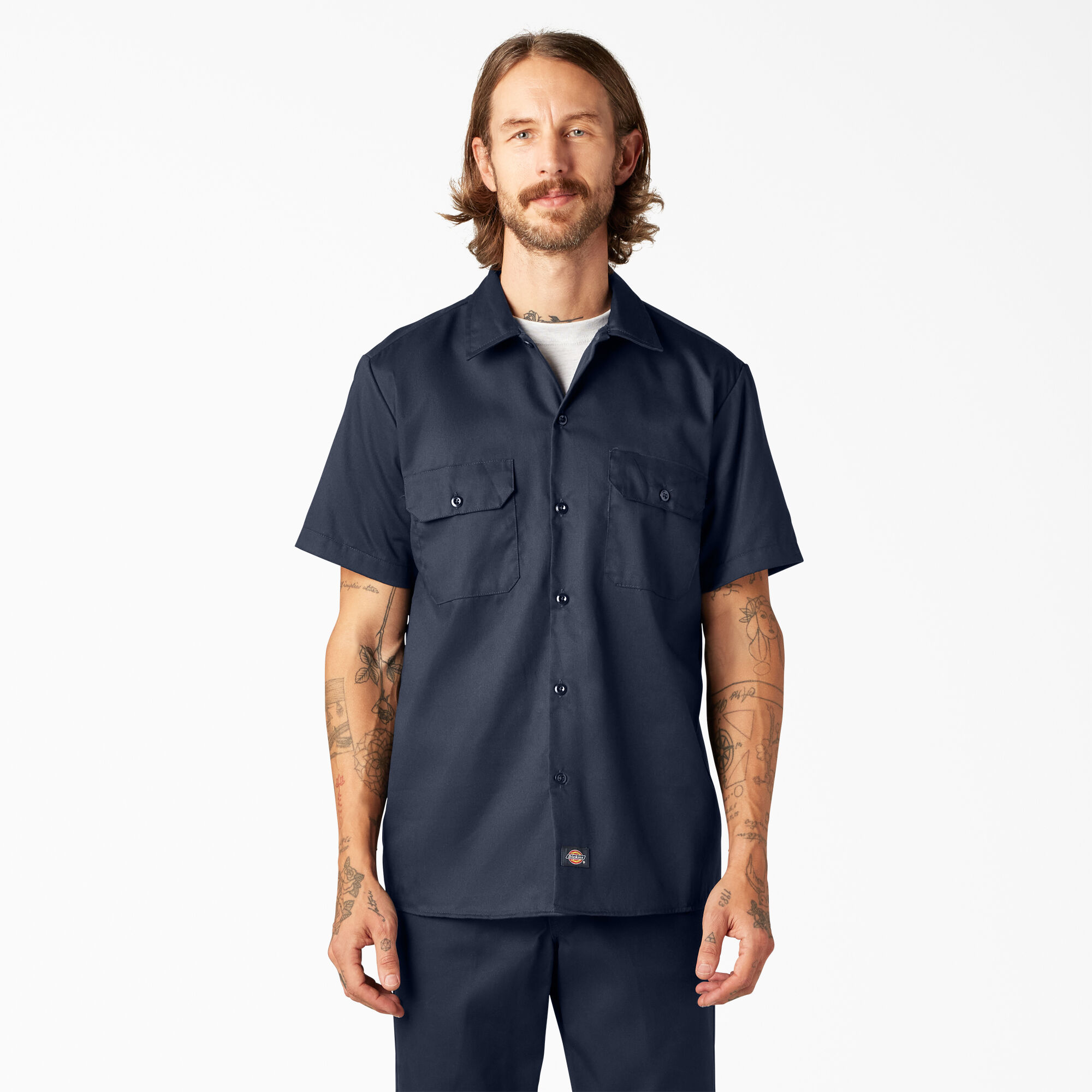 Dickies slim fit work hot sale shirt