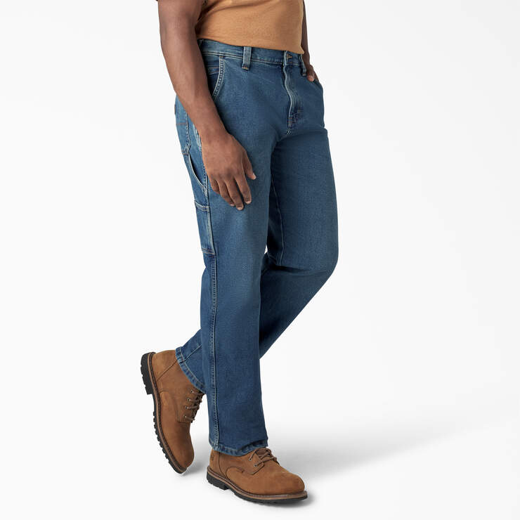 FLEX Relaxed Fit Carpenter Jeans - Tined Denim Wash (TWI) image number 4