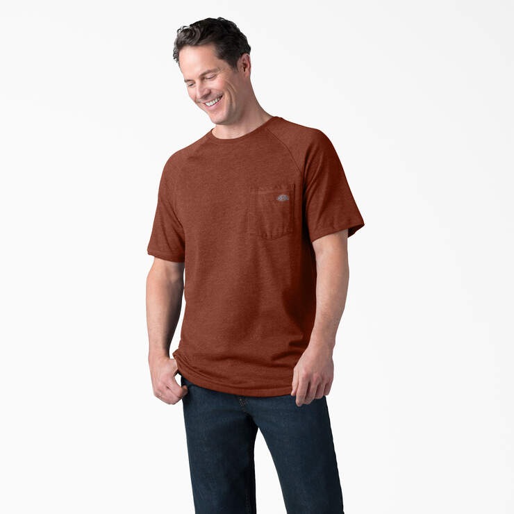 Cooling Short Sleeve Pocket T-Shirt - Red Rock Heather (ROH) image number 1