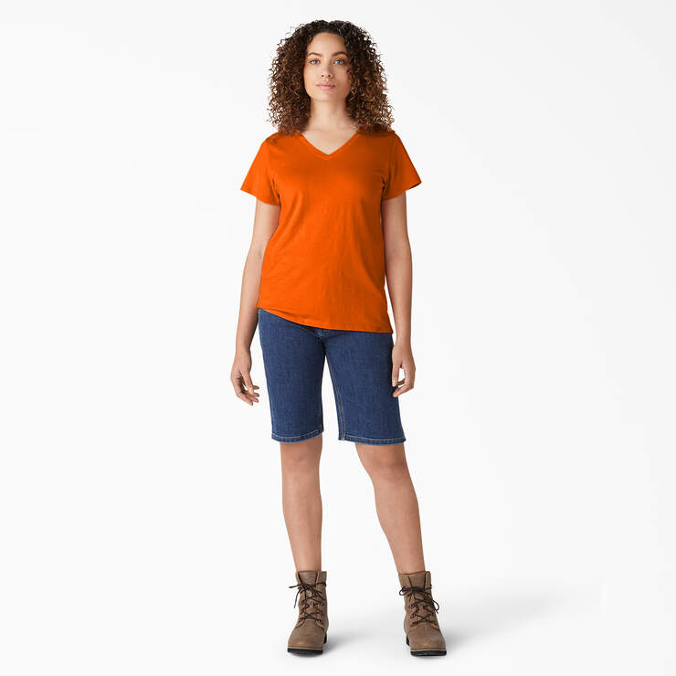Women's Short Sleeve V-Neck T-Shirt - Scarlet Ibis (S2S) image number 4