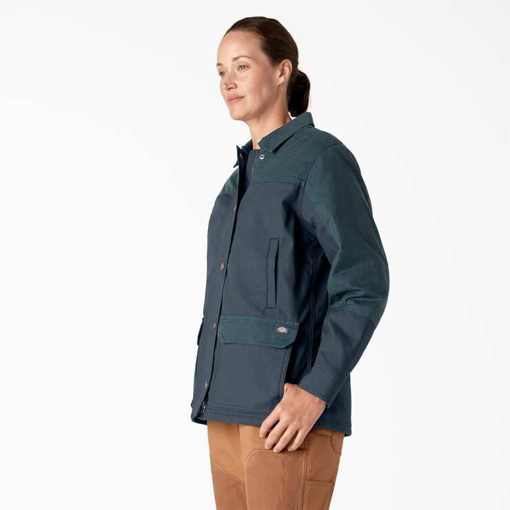 Women’s Waxed Canvas Chore Coat - Airforce Blue (AF) image number 3