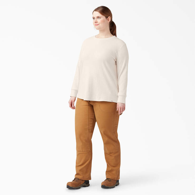 Women's Plus Long Sleeve Thermal Shirt - Oatmeal Heather (O2H) image number 4