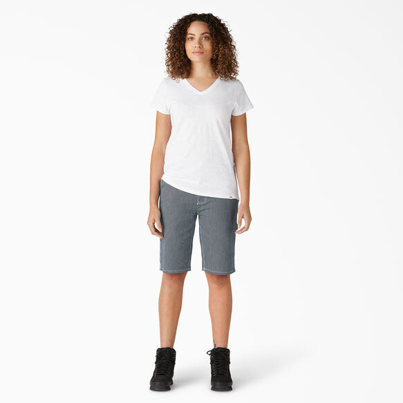 Women&rsquo;s Hickory Stripe Carpenter Shorts, 11&quot; - Rinsed Hickory Stripe &#40;RHS&#41;