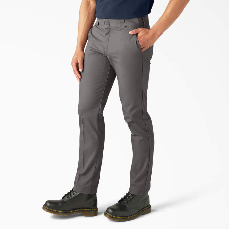 Slim Fit Tapered Leg Multi-Use Pocket Work Pants - Gravel Gray (VG) image number 3