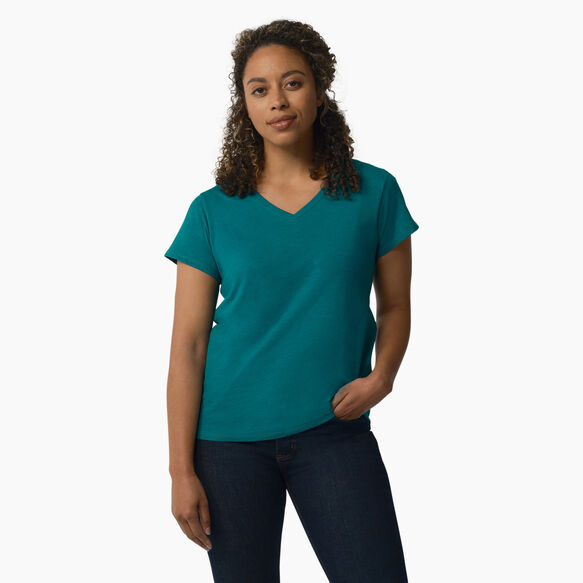T-shirt &agrave; encolure en V et manches courtes pour femmes - Deep Lake &#40;DL2&#41;