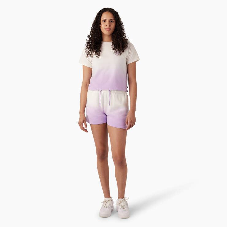 Women's Relaxed Fit Ombre Knit Shorts, 3" - Cloud/Purple Rose Dip Dye (CUD) image number 4