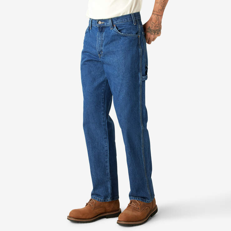 Jeans menuisier épais de coupe décontractée - Stonewashed Indigo Blue (SNB) numéro de l’image 3
