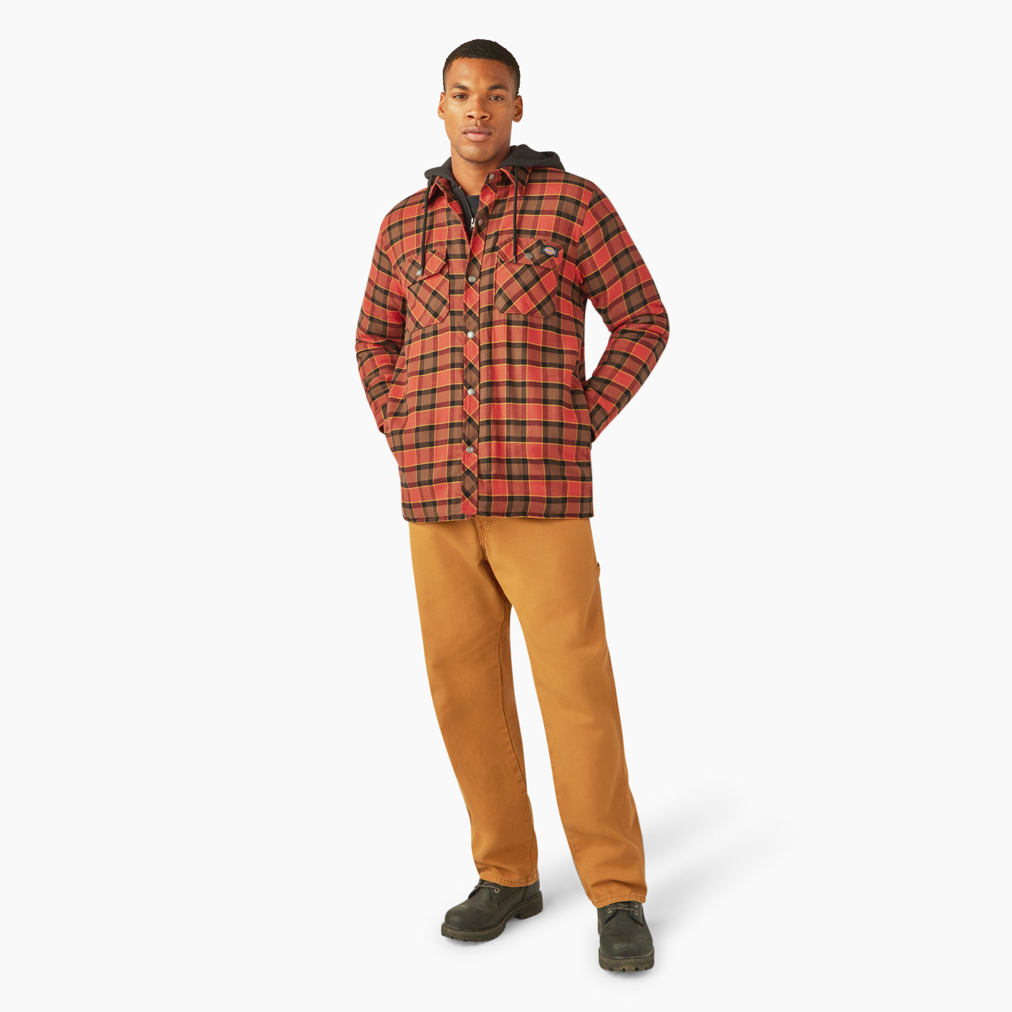Red flannel shirt jacket on sale