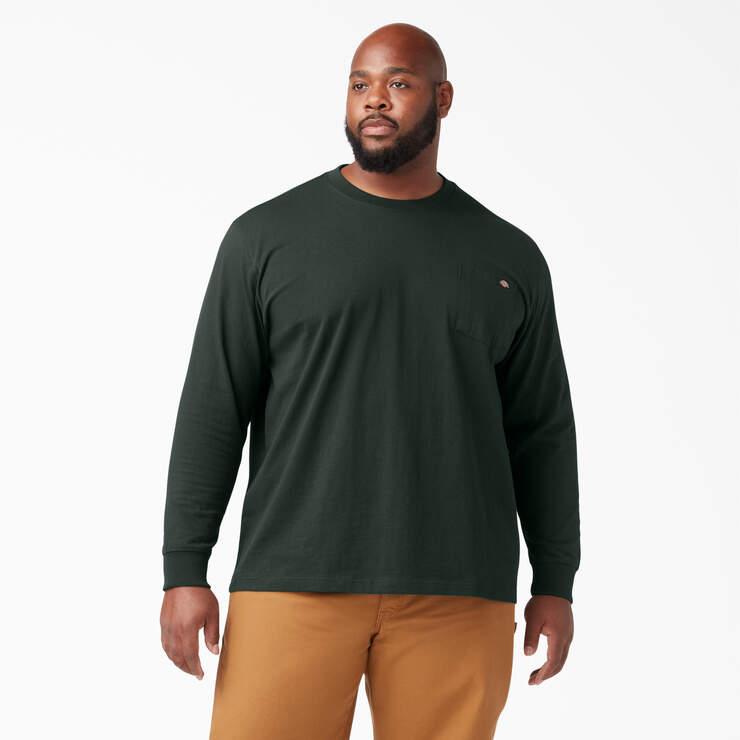 T-shirt épais à manches longues et à poche - Hunter Green (GH) numéro de l’image 4