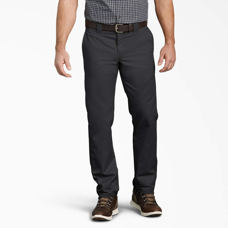 Slim Fit Tapered Leg Multi-Use Pocket Work Pants - Black (BK) image number 1