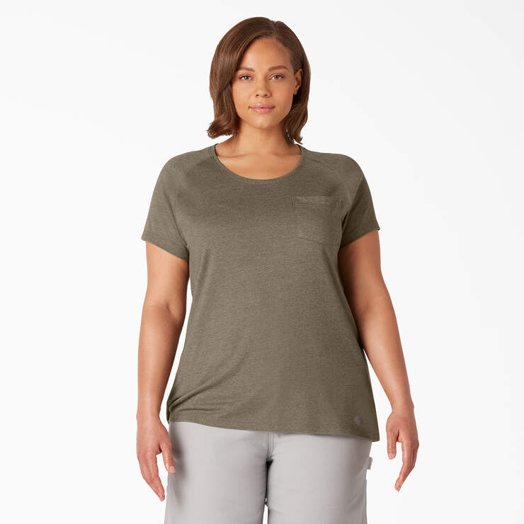 T-shirt taille plus à manches courtes Temp-iQ® Performance pour femmes - Military Green Heather (MLD) numéro de l’image 1