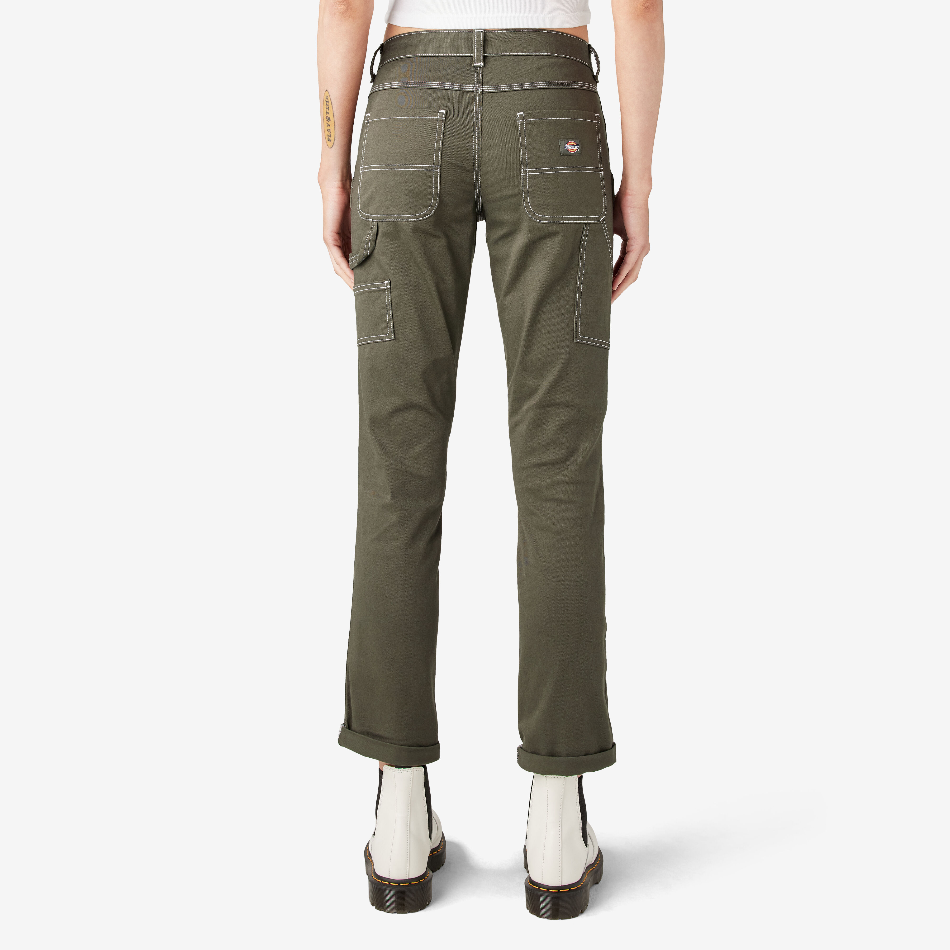 Women s Slim Straight Fit Roll Hem Carpenter Pants Dickies Canada