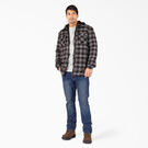 Water Repellent Flannel Hooded Shirt Jacket - Black Ombre Plaid &#40;AP1&#41;