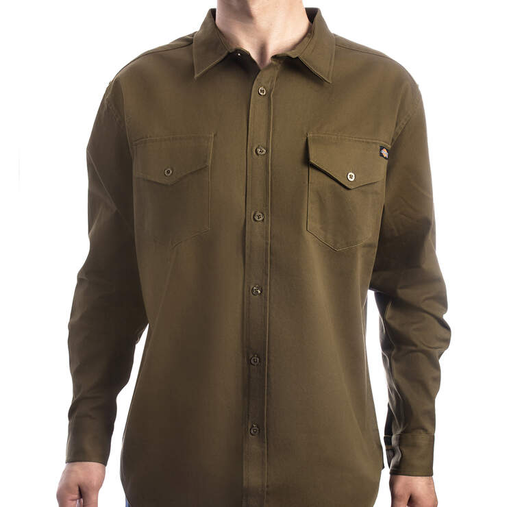 Long Sleeve Woven Shirt - Army Green (AR9) image number 1