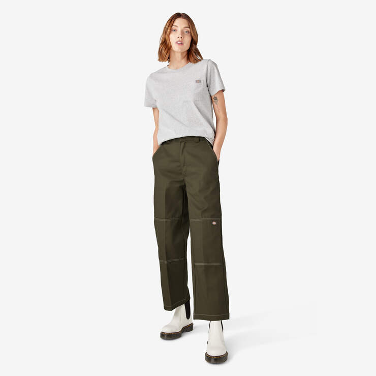 Pantalon à genoux renforcés de coupe décontractée pour femmes - Military Green (ML) numéro de l’image 5