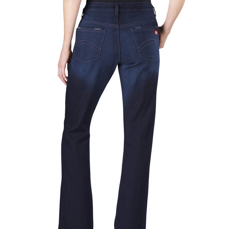 Jeans en denim pour femmes, coupe ajustée, jambe semi-évasée - VINTAGE DARK 1 (VND1) numéro de l’image 2