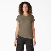 T-shirt rafraîchissant à manches courtes et à poche pour femmes - Military Green Heather (MLD)