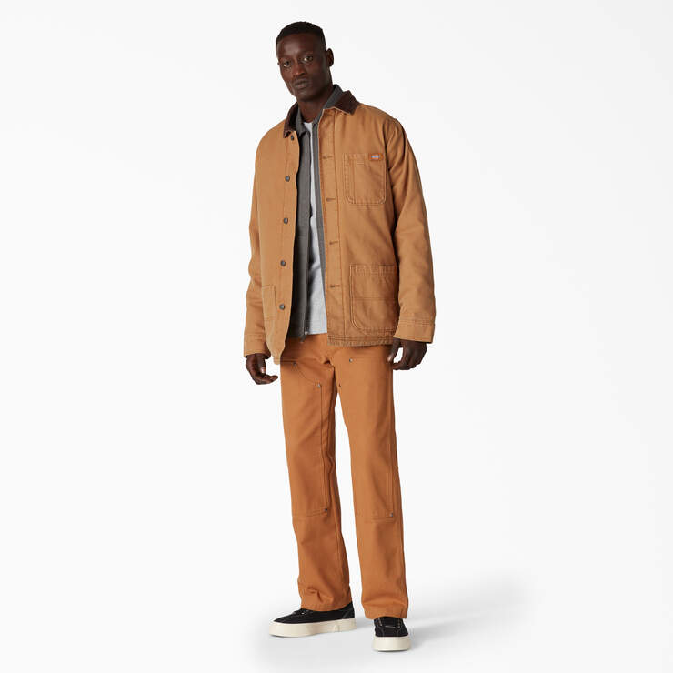 Stonewashed Duck Lined Chore Coat - Stonewashed Brown Duck (SBD) image number 4