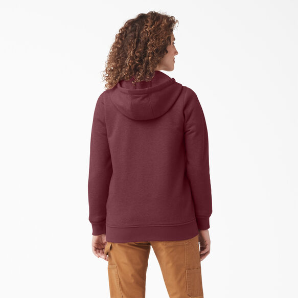 Women&#39;s Heavyweight Full-Zip Fleece Hoodie - Burgundy Heather &#40;BYH&#41;