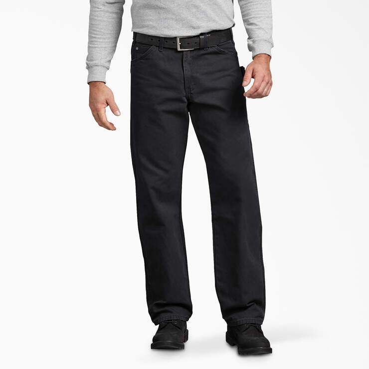Pantalon menuisier de coupe décontractée en coutil brossé - Rinsed Black (RBK) numéro de l’image 1