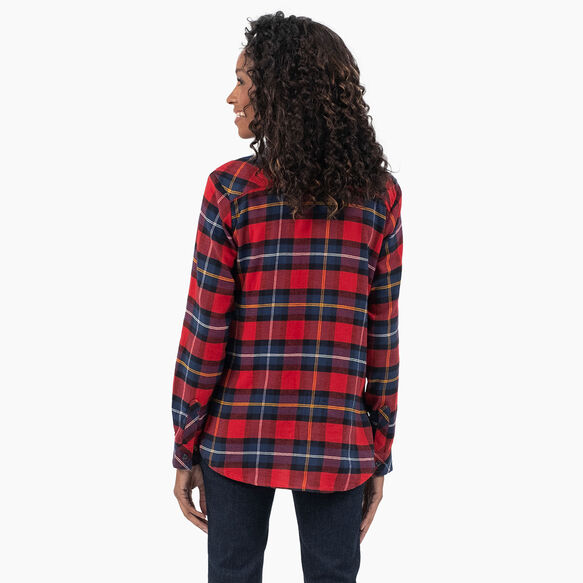 Chemise en flanelle &agrave; manches longues et &agrave; motif tartan pour femmes - English Red Tartan &#40;A1D&#41;