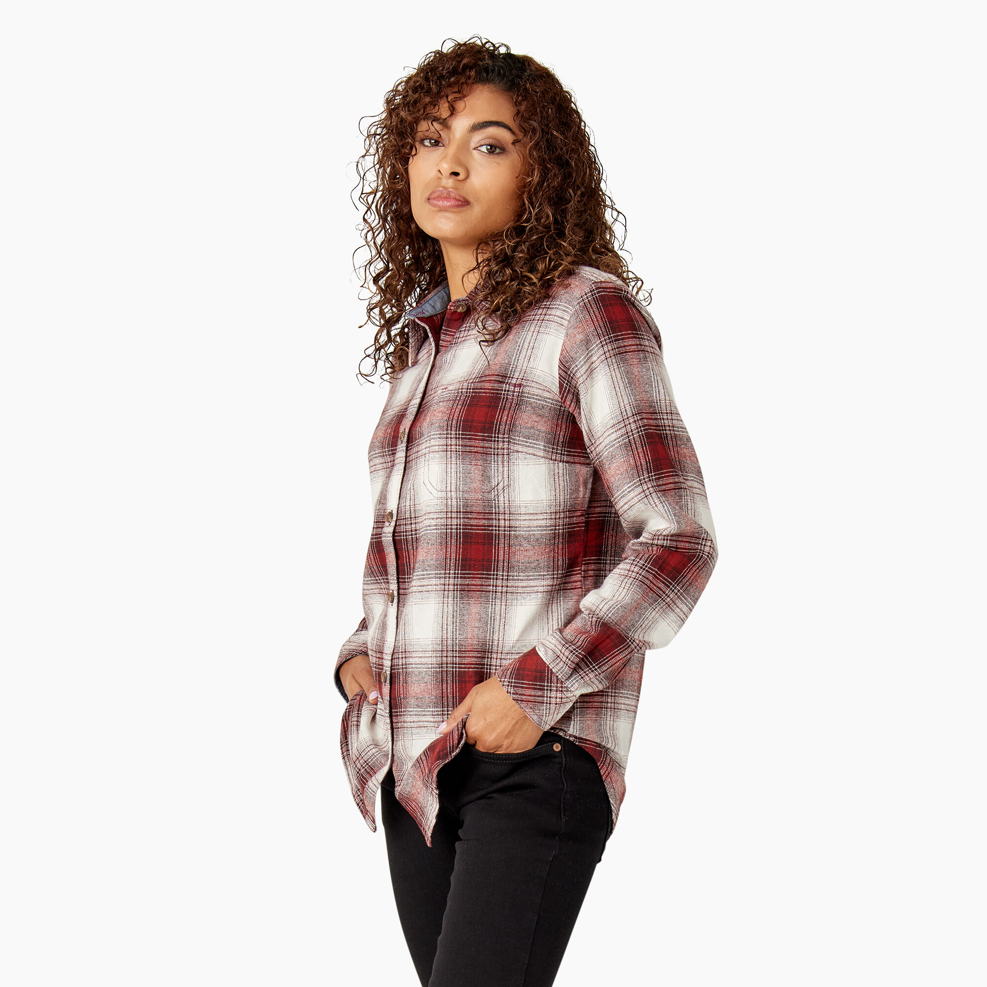 Flannel best sale sweater womens
