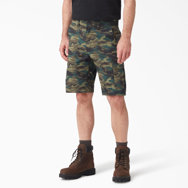 FLEX Cooling Regular Fit Cargo Shorts, 11&quot; - Hunter Green Camo &#40;H2C&#41;