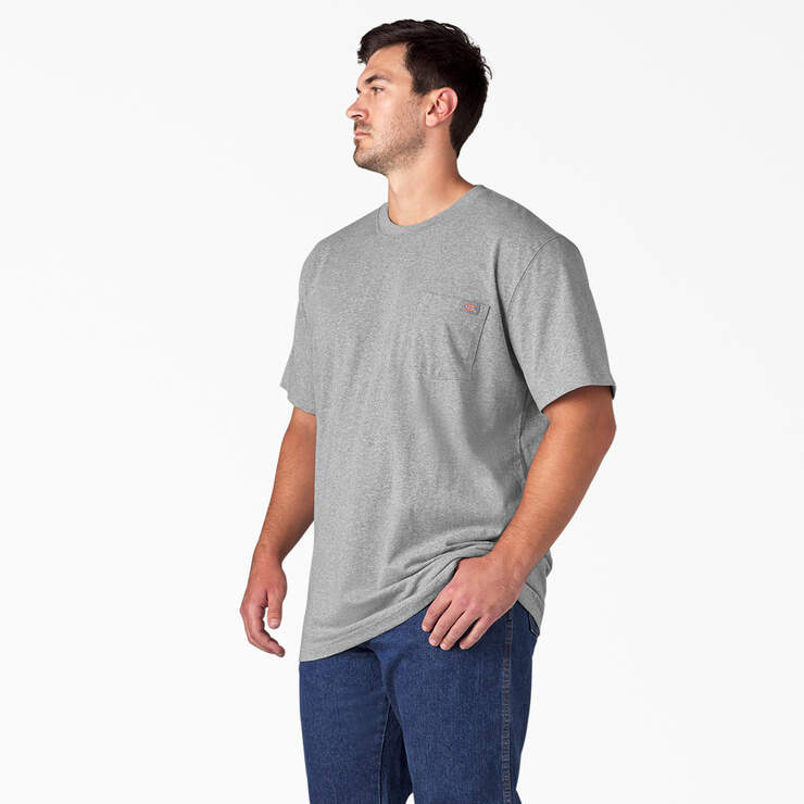 Heavyweight Short Sleeve Pocket T-Shirt - Heather Gray (HG) image number 6