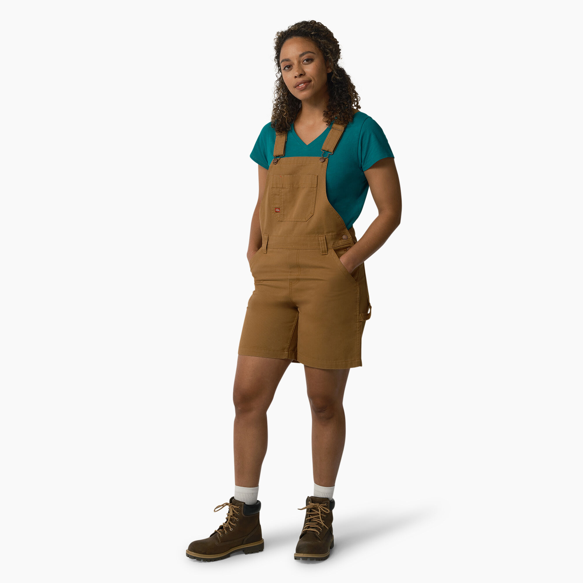 Women s Relaxed Fit Bib Shortalls 7 Dickies Canada