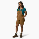 Women&#39;s 7&quot; Bib Shortalls - Rinsed Brown Duck &#40;RBD&#41;