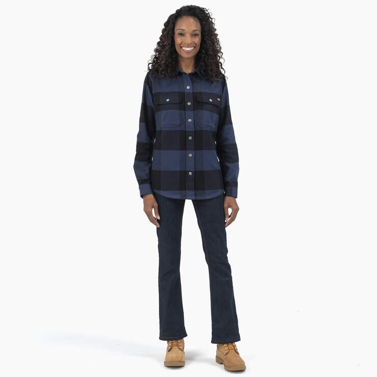 Women’s DuraTech Renegade Flannel Shirt - Ink Navy Buffalo Plaid (A1C) image number 3