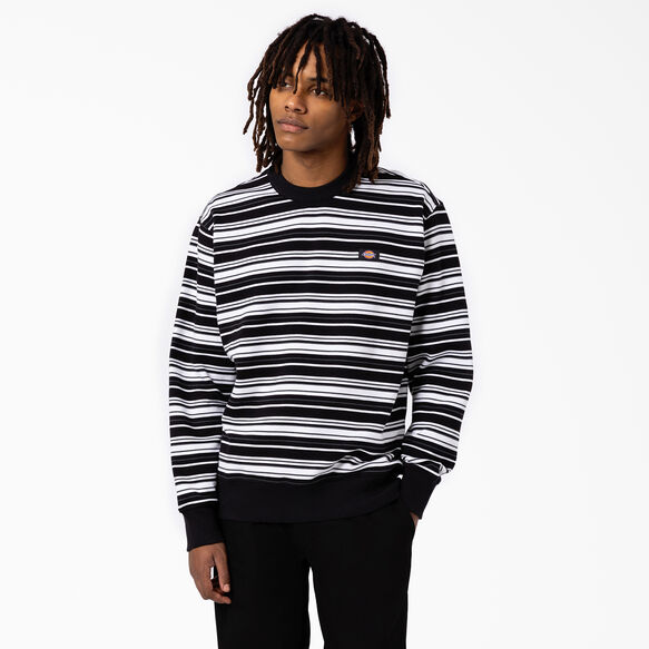 Westover Striped Crew Neck Sweatshirt - Black Variegated Stripe &#40;BSA&#41;