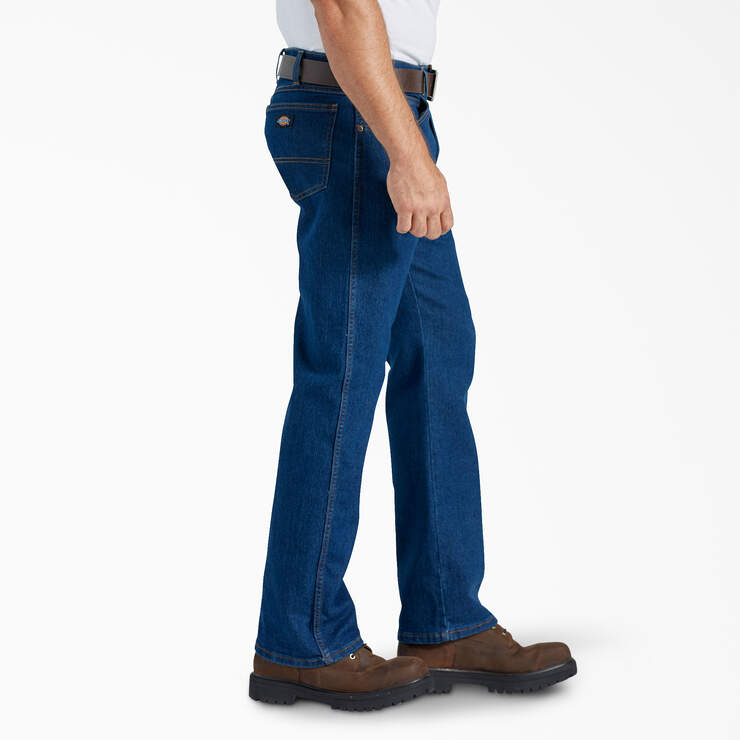 FLEX Active Waist Regular Fit Jeans - Rinsed Indigo Blue (RNB) image number 3