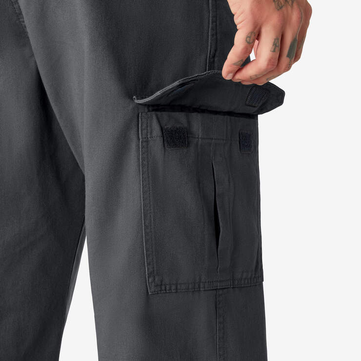 Loose Fit Cargo Pants - Rinsed Charcoal Gray (RCH) image number 7