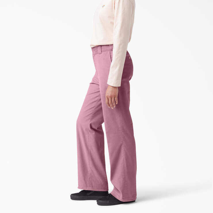 Pantalon en velours côtelé de coupe standard à jambe ample Halleyville pour femmes - Foxglove (F2G) numéro de l’image 3