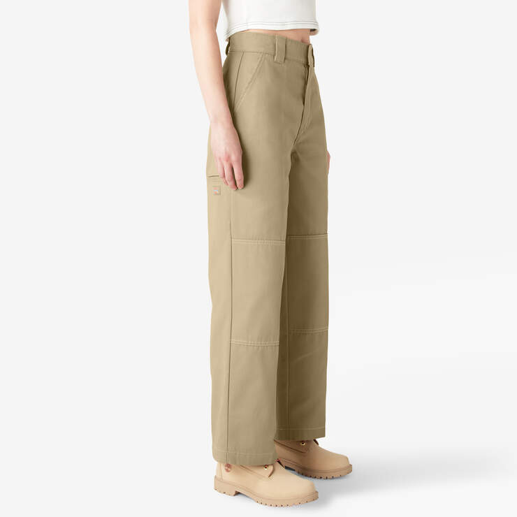 Pantalon à genoux renforcés de coupe décontractée pour femmes - Khaki (KH) numéro de l’image 4