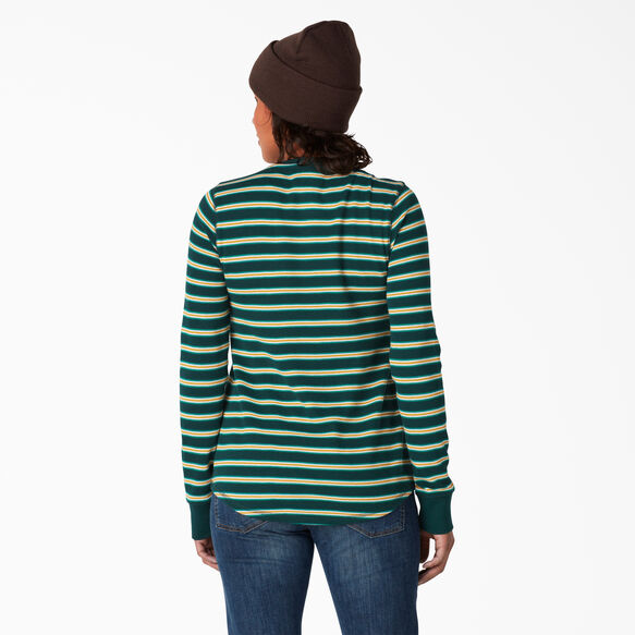 Chandail isotherme &agrave; manches longues pour femmes - Forest Green Stripe &#40;FS2&#41;