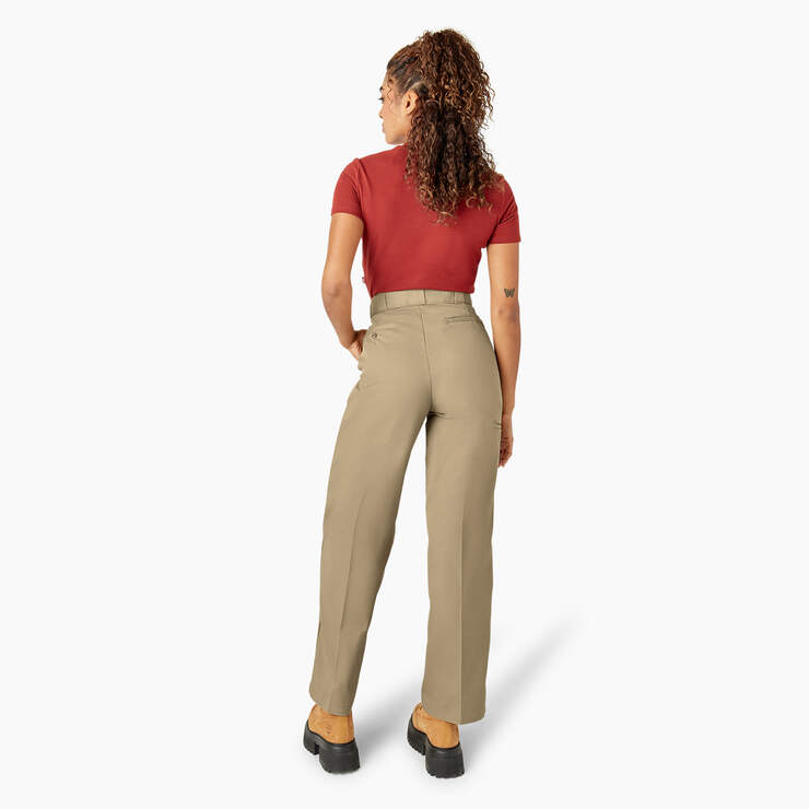 Women’s Loose Fit Double Knee Work Pants - Khaki (KH) image number 6