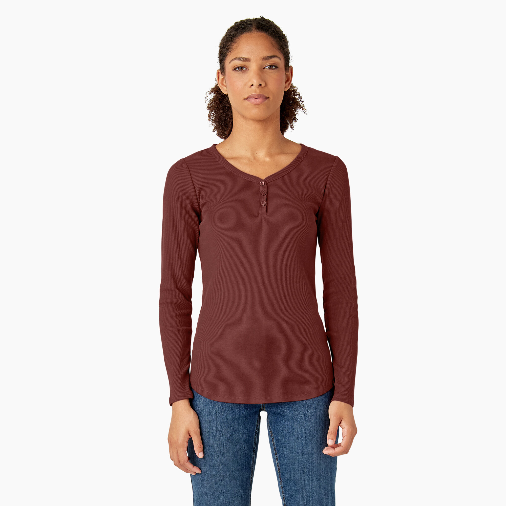 Crew neck 2025 henley long sleeve